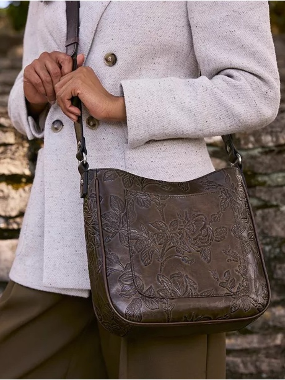 Patricia Nash Emeline Floral Leather Crossbody Bag for Macy’s